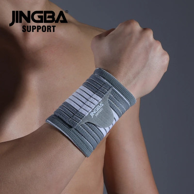 Comprar JINGBA-muñequera de 1 piezas para hombre, muñequera de apoyo para Fitness, levantamiento de pesas, equipo de protección, soporte para bádminton y tenis - AliExpress 18