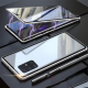 Buy Magnetic Case with Glass Front and Back for Samsung Galaxy A52 Silver with Frames