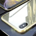  Funda magnética transparente con paneles frontal y trasero de cristal para Samsung Galaxy A52 dorada con marcos