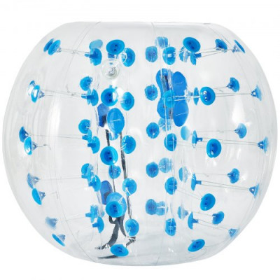 Bubble Soccer Pelota de Burbuja Zorb Ball Bola Inflable Pelotas Hinchables Gigantes Bubble Ball Bubble Football 1.2 M Transparente con Punto Azul con Manijas