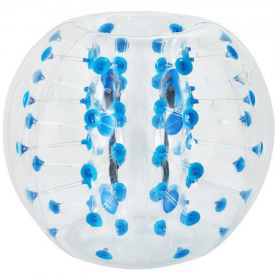 Bubble Soccer Pelota de Burbuja Zorb Ball Bola Inflable Pelotas Hinchables Gigantes Bubble Ball Bubble Football 1.2 M Transparente con Punto Azul con Manijas