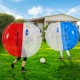 Bubble Soccer Pelota de Burbuja Zorb Ball Bola Inflable Pelotas Hinchables Gigantes Bubble Ball Bubble Football 1.5 M Transparente y Rojo con Manijas