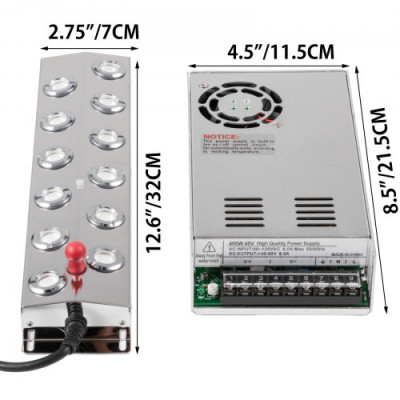 Nebulizador Difusor 350w Humidificador Ultrasónico Niebla Fogger 12 Cabezas