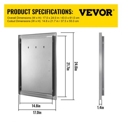 Puerta de la cocina al aire libre Puerta de barbacoa de 433X610mm Acceso simple perfecto para cocinas al aire libre y condiciones climáticas Llueva