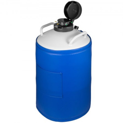 VEVOR Contenedor de Nitrógeno de 20L, Contenedor de Nitrógeno Líquido de Aluminio para Aviación 20L, Tanque de Nitrógeno Líquido con Tapa Bloqueable, Tapón de PU, Tanque de Nitrógeno Líquido