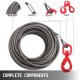 Comprar Cable del Cabrestante de 4,400 lb (2 T), Longitud de 15 m de Acero al Carbono, Cable de Acero con Gancho Giratorio Autoblocante, con Núcleo de Acero de 10 mm, Cable Acero para Servicios Pesados