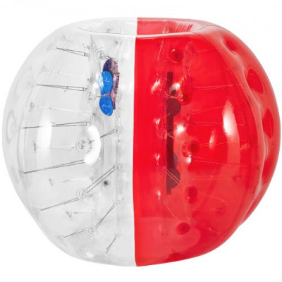 Bubble Soccer Pelota de Burbuja Zorb Ball Bola Inflable Pelotas Hinchables Gigantes Bubble Ball Bubble Football 1.5 M Transparente con Rojo y Azul con Manijas 2 Piezas