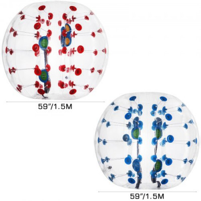 Pelota de fútbol con forma de burbuja de Burbuja Zorb Bola inflable Pelotas hinchables Gigantes de fútbol con forma de burbuja 1,5m Punto Rojo y Azul