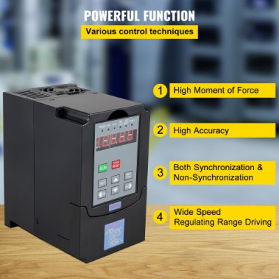 Variador de Frecuencia Variable, Convertidor de Frecuencia, 4HP 3KW 14A 220-250V Negro, Controlador de Velocidad de Motor, Regulador de Velocidad para Motor, Inversor de Variador de Frecuencia