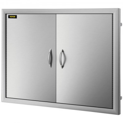 VEVOR Puerta de La Cocina Al Aire Libre Puerta de BBQ 31X24 Pulgadas Con Estante de Acero Inoxidable Perfecto para Cocinas Al Aire Libre y Condiciones Climáticas Llueva o Truene