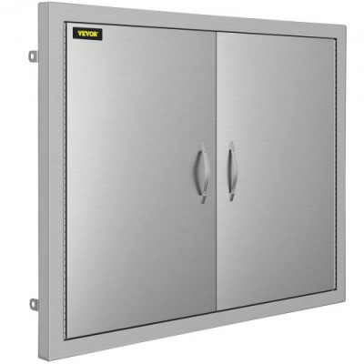 VEVOR Puerta de La Cocina Al Aire Libre Puerta de BBQ 31X24 Pulgadas Con Estante de Acero Inoxidable Perfecto para Cocinas Al Aire Libre y Condiciones Climáticas Llueva o Truene