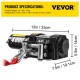 Buy Electric Winch, 1814kg/4000lbs 1300W Car Winch with Wireless Remote Control, Strong Steel Rope 13m Diameter 5.4mm Electric Winch for Vehicle Rescue