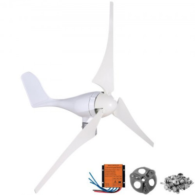 Generador de Viento Generador Eolico Turbina Eólica 400 W 12 V Turbina de Viento con 3 Palas Velocidad Nominal de 800 r/min Aerogenerador Eolico