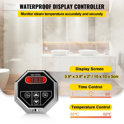 Máquina de Vapor Modelo ST-40, Generador Casero del Vapor 4 kW, Generador del Vapor 220 V - 240 V, 50 Hz / 60 Hz, Vaporizador de Baño Temperatura 35 - 55 °C Generador de Vapor de Baño para Spa