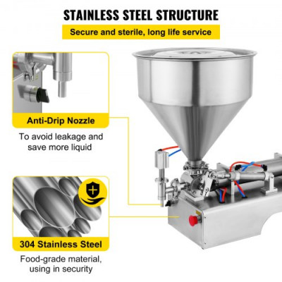 Máquina de Llenado de Líquidos de 50-500 ml 0-30 Botellas / min Máquina de Llenado de Pasta Neumática para Pasta Líquida