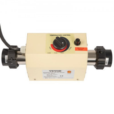 Termostato de Calefacción SPA, 220-240 V 50-60 Hz, Calentador de Agua SPA 2 kW, Calentador de Agua Piscina 264 x 124 x 124 mm, Termostato de Piscina con Interfaz de 50 mm, de Acero Inoxidable