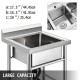 Comprar Fregadero Comercial de Acero Inoxidable, 1 Compartimientos de Tamaño 44 x 44 x 25 cm y Tamaño Total 93 x 61 x 60 cm para Fregadero de Cocina, 4 Patas de Forma H para Fregadero de Barra Inferior