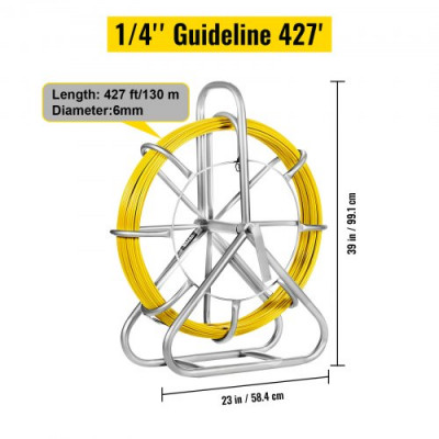 Cable de Fibra de Vidrio 6mm x 130m Rodillo de Conducto de Cinta 6mm x 130m Cable de Alambre de Fibra de Vidrio Continuo Funcionamiento de Cinta