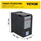 Comprar Variador de Frecuencia 7.5KW 34A 220-250V Convertidor de Frecuencia Variable Ajustable Convertidor de Frecuencia VFD 10HP