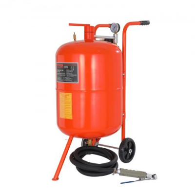 Máquina de Chorro de Arena, Presión de Funcionamiento 60-125 psi Acero Chorro de Arena Móvil, 4 Boquillas de Cerámica 2 Ruedas Chorreadora de Arena para Eliminar Pintura u Óxido (75L)