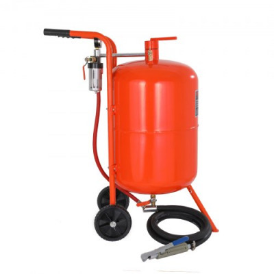 Máquina de Chorro de Arena, Presión de Funcionamiento 60-125 psi Acero Chorro de Arena Móvil, 4 Boquillas de Cerámica 2 Ruedas Chorreadora de Arena para Eliminar Pintura u Óxido (75L)