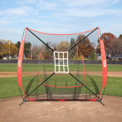 VEVOR Red de Entrenamiento de Béisbol y Softbol 244x211 cm, Red para Golpear, Atrapar, Lanzar, Equipo de Béisbol con Estructura en Arco, Bolsa de Transporte, Zona de Golpe, Pelota, Tee, Colector