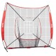 Comprar Red de Entrenamiento de Béisbol y Softbol 244x211 cm, Red para Golpear, Atrapar, Lanzar, Equipo de Béisbol con Estructura en Arco, Bolsa de Transporte, Zona de Golpe, Pelota, Tee, Colector