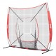 Comprar Red de Entrenamiento de Béisbol y Softbol 244x211 cm, Red para Golpear, Atrapar, Lanzar, Equipo de Béisbol con Estructura en Arco, Bolsa de Transporte, Zona de Golpe, Pelota, Camiseta de Bateo