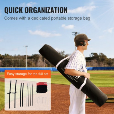 VEVOR Red de entrenamiento de béisbol y softbol de 84 x 83 pulgadas, red para golpear, atrapar, lanzar, equipo de béisbol con bolsa de transporte y zona de golpe para jóvenes al aire libre