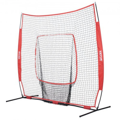 VEVOR Red de entrenamiento de béisbol y softbol de 84 x 83 pulgadas, red para golpear, atrapar, lanzar, equipo de béisbol con bolsa de transporte y zona de golpe para jóvenes al aire libre