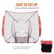 Comprar Red de Entrenamiento de Béisbol de Softbol Red de Lanzamiento de Béisbol Portátil de 84" x 83" con Marcos de Objetivo y 9 Orificios y Bolsa de Transporte para Receptor de Lanzador Exterior