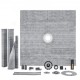 Comprar Kit de marco de ducha plato de ducha de 1828x1828 mm brida central ABS de 2 pulgadas, rejilla de acero inoxidable, membrana y tira impermeables, varillas inclinadas para plato de ducha para baño