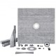 Comprar Kit de marco de ducha plato de ducha de 1828x1828 mm brida central ABS de 2 pulgadas, rejilla de acero inoxidable, membrana y tira impermeables, varillas inclinadas para plato de ducha para baño