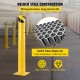 Bolardo de Seguridad Metal 106.6CM de Altura Bolardo de Acero Amarillo Tráfico Bolardo de Tubo de Acero para Seguridad del Tráfico