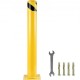 Bolardo de Seguridad Metal 106.6CM de Altura Bolardo de Acero Amarillo Tráfico Bolardo de Tubo de Acero para Seguridad del Tráfico