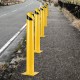 Bolardo de Seguridad Metal 121.9CM de Altura Bolardo de Acero Amarillo Tráfico Bolardo de Tubo de Acero para Seguridad del Tráfico