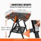 Buy 2 in 1 Folding Work Table Suitable as a Saw Stand Load 454 kg Adjustable Heights Steel Legs Tool Holder Quick Clamp 4 Clamps 2 Hooks for Garage Workshop