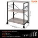 Buy 3 Tier Kitchen Bakers Rack Utility Storage Shelving 60 x 40 x 72 cm with 8 Hooks 50kg Capacity Microwave Oven Holder Rack, Light Ivory