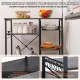 Buy 5 Tier Kitchen Bakers Rack Utility Storage Shelving 90 x 40 x 84 cm with 8 Hooks 118kg Capacity Microwave Oven Stand Shelf, Dark Grey