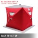 Buy Ice Fishing Shelters 203 x 228 x 170 cm, Winter Fishing Tent 300D Oxford Fabric, PVC, Red Waterproof Portable Shelter Tent with 2 Doors 2 Windows, for 3 Persons