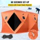 Comprar Refugios de Pesca en Hielo, 360 x 180 x 205 cm Tienda de Pesca de Invierno Tejido Oxford, 300D PVC Tienda Naranja de Refugio Portátil Impermeable Carpa con 2 Puerta 4 Ventanas, para 8 Personas