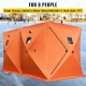 Comprar Refugios de Pesca en Hielo, 360 x 180 x 205 cm Tienda de Pesca de Invierno Tejido Oxford, 300D PVC Tienda Naranja de Refugio Portátil Impermeable Carpa con 2 Puerta 4 Ventanas, para 8 Personas