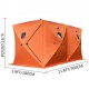 Buy Ice Fishing Shelters, 360 x 180 x 205 cm Winter Fishing Tent Oxford Fabric, 300D PVC Orange Portable Waterproof Shelter Tent with 2 Doors 4 Windows, for 8 Persons