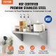 Buy Stainless Steel Wall Shelf 610x305x63mm Floating Shelf with Triangle Bracket Max Load 104kg Wall Shelf for Books Picture Frames Plants Office Bathroom Kitchen