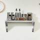 Buy Stainless Steel Wall Shelf 610x305x63mm Floating Shelf with Triangle Bracket Max Load 104kg Wall Shelf for Books Picture Frames Plants Office Bathroom Kitchen