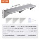 Comprar Estante de Pared de Acero Inoxidable 1524x305x63 mm Estante Flotante con Soporte Triangular Carga Máxima de 142 kg Estantería de Pared para Libros Portarretratos Plantas Oficina Baño Cocina