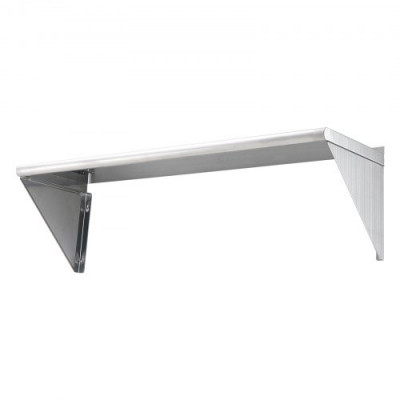 VEVOR Estante de Pared de Acero Inoxidable 1219 x 356 x 63 mm Estante Flotante con Soporte Triangular Carga Máxima de 158 kg Estantería de Pared para Libros Portarretratos Plantas Oficina Baño Cocina