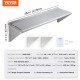 Buy Stainless Steel Wall Shelf 1219 x 457 x 63 mm Floating Shelf with Triangle Bracket Max Load 180kg Wall Shelf for Books Picture Frames Plants Office Bathroom Kitchen