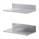 Buy 406x218mm Stainless Steel Shelving Wall Mounted Floating Shelf with Backsplash 20kg Load Heavy Duty for Restaurants, Kitchens, Bars, Homes, Hotels