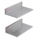 Buy 406x218mm Stainless Steel Shelving Wall Mounted Floating Shelf with Backsplash 20kg Load Heavy Duty for Restaurants, Kitchens, Bars, Homes, Hotels